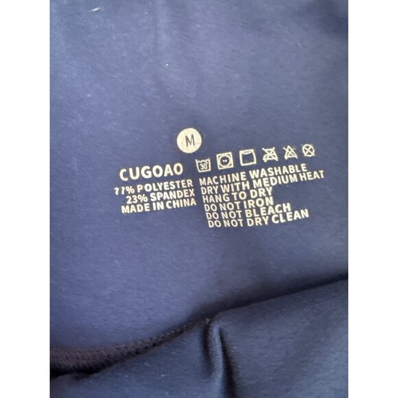 Navy Blue Womens High-Waisted Athletic Leggings With Side Pockets Medium CUGOAO - Picture 2 of 5